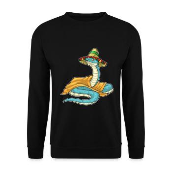 Snake Sombrero - Unisex Sweatshirt - black - Front - Alina (178cm) & Michal (187cm)