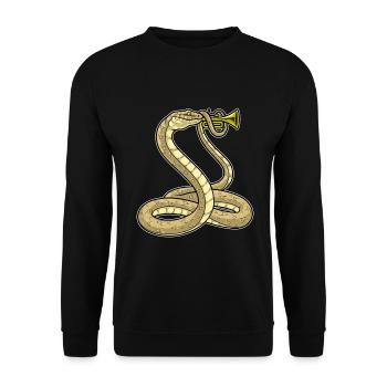 Schlange Musiker Trompete Musik - Unisex Pullover - Schwarz - Vorne - Alina (178cm) & Michal (187cm)