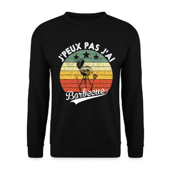Father's Day Funny Barbecue Humor Dad Gift - Unisex Sweatshirt - black - Front - Alina (178cm) & Michal (187cm)