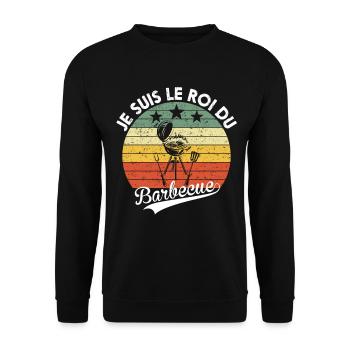 Papa Cadeau Barbecue Drôle Humour Fête des Pères - Sweat-shirt Unisexe - noir - Devant - Alina (178cm) & Michal (187cm)