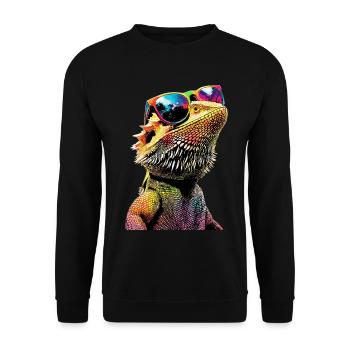 Bearded Dragon Lizard Bearded Dragon Cute Bearded Dragons - Unisex Sweatshirt - black - Front - Alina (178cm) & Michal (187cm)