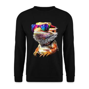 Bearded Dragon Lizard Bearded Dragon Cute Bearded Dragons - Unisex Sweatshirt - black - Front - Alina (178cm) & Michal (187cm)