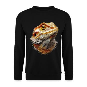 Bearded Dragon Lizard Bearded Dragon Cute Bearded Dragons - Unisex Sweatshirt - black - Front - Alina (178cm) & Michal (187cm)