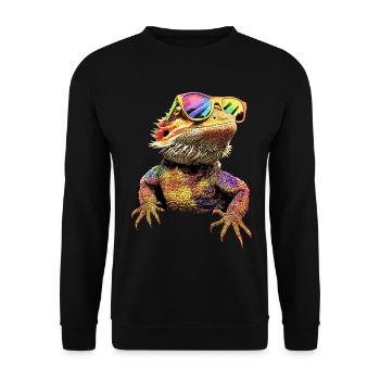 Bearded Dragon Lizard Bearded Dragon Cute Bearded Dragons - Unisex Sweatshirt - black - Front - Alina (178cm) & Michal (187cm)