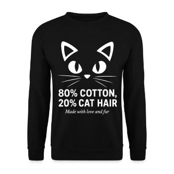Katzenhaar inklusive - Unisex Pullover - Schwarz - Vorne - Alina (178cm) & Michal (187cm)