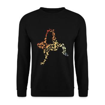 Breakdancer Vintage Look - Unisex Pullover - Schwarz - Vorne - Alina (178cm) & Michal (187cm)