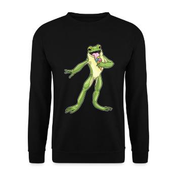 Frog Waffle Cream - Unisex Sweatshirt - black - Front - Alina (178cm) & Michal (187cm)