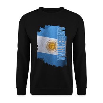 Drapeau argentin vertical, j’adore l’Argentine - Sweat-shirt Unisexe - noir - Devant - Alina (178cm) & Michal (187cm)