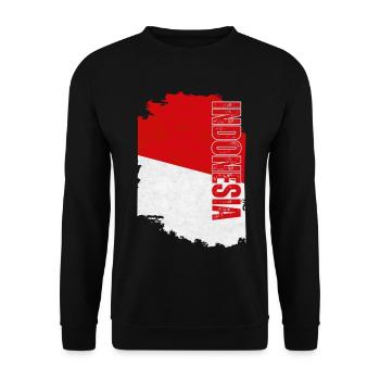 Drapeau vertical de l’Indonésie, j’adore l’Indonésie - Sweat-shirt Unisexe - noir - Devant - Alina (178cm) & Michal (187cm)