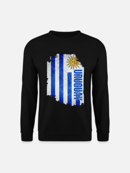 Vertical Uruguay flag, Uruguayan pride - Unisex Sweatshirt - black