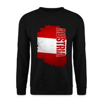 Vertical Austrian flag, Austrian pride - Unisex Sweatshirt - black - Front - Alina (178cm) & Michal (187cm)
