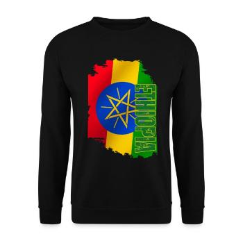 Ethiopia Flag Vertical, I Love Ethiopia - Unisex Sweatshirt - black - Front - Alina (178cm) & Michal (187cm)