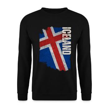 Drapeau vertical de l’Islande, j’aime l’Islande - Sweat-shirt Unisexe - noir - Devant - Alina (178cm) & Michal (187cm)