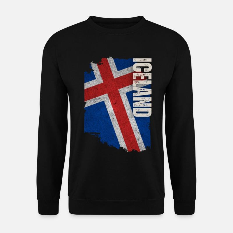 Vertikale isländische Flagge, ich liebe Island - Unisex Pullover - Schwarz