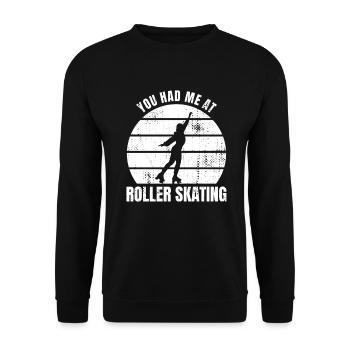 Tu m’as eu au patin à roulettes - Sweat-shirt Unisexe - noir - Devant - Alina (178cm) & Michal (187cm)