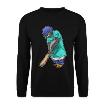 Pinguin Cricket Cricketschläger - Unisex Pullover - Schwarz - Vorne - Alina (178cm) & Michal (187cm)