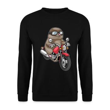 Mole Motorcycle - Unisex Sweatshirt - black - Front - Alina (178cm) & Michal (187cm)