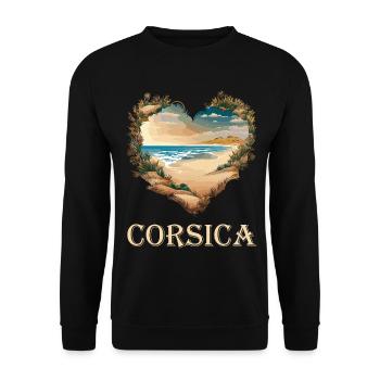 Corsica dans le cœur - Sweat-shirt Unisexe - noir - Devant - Alina (178cm) & Michal (187cm)