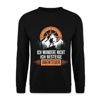 Wandern Abenteuer Wander Shirt - Unisex Pullover - Schwarz - Vorne - Alina (178cm) & Michal (187cm)