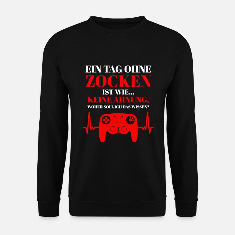Heartbeat Controller Gaming Gamer Gift Saying - Unisex Sweatshirt - black