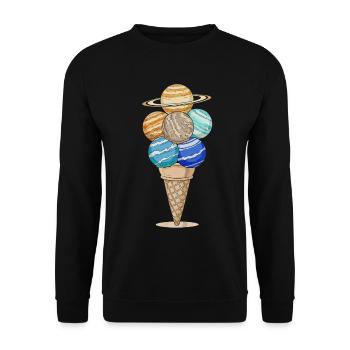 Planet Cream Cone in Anime Style - Unisex Sweatshirt - black - Front - Alina (178cm) & Michal (187cm)