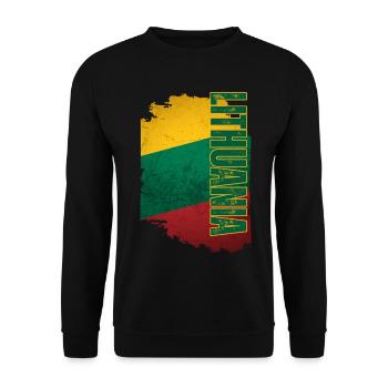 Vertical Lithuanian flag, Lithuanian pride - Unisex Sweatshirt - black - Front - Alina (178cm) & Michal (187cm)