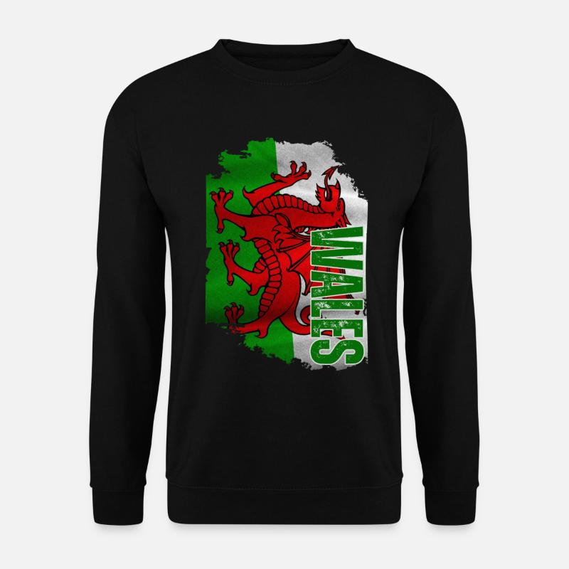Vertical Welsh flag, Welsh pride - Unisex Sweatshirt - black