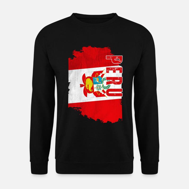 Vertical Peruvian flag, Peruvian pride - Unisex Sweatshirt - black