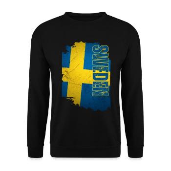 Drapeau vertical de la Suède, j’adore la Suède - Sweat-shirt Unisexe - noir - Devant - Alina (178cm) & Michal (187cm)