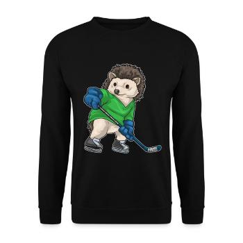 Igel Eishockey Eishockeyschläger - Unisex Pullover - Schwarz - Vorne - Alina (178cm) & Michal (187cm)