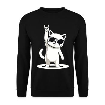 Rock'n' Miez - Unisex Pullover - Schwarz - Vorne - Alina (178cm) & Michal (187cm)