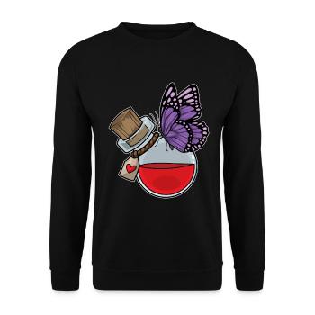 Schmetterling Zaubertrank - Unisex Pullover - Schwarz - Vorne - Alina (178cm) & Michal (187cm)