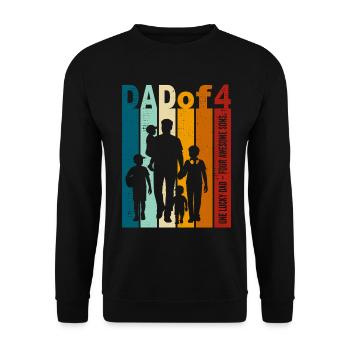 Papa & 4 Söhne Geschenk Design zum Vatertag - Unisex Pullover - Schwarz - Vorne - Alina (178cm) & Michal (187cm)