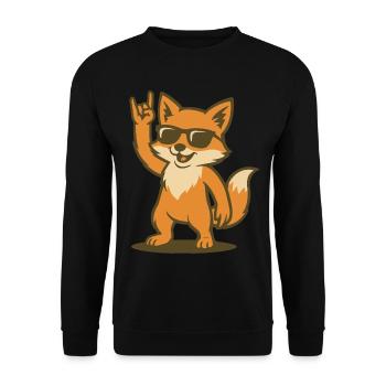 Fox on Fire - Unisex Pullover - Schwarz - Vorne - Alina (178cm) & Michal (187cm)