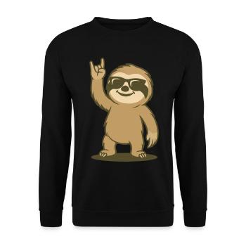 Lazy Rock Vibes - Unisex Pullover - Schwarz - Vorne - Alina (178cm) & Michal (187cm)