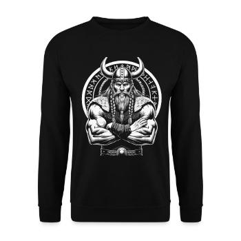 Mythologie nordique Viking Guerrier Valhalla - Sweat-shirt Unisexe - noir - Devant - Alina (178cm) & Michal (187cm)