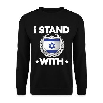Israelschutz Wappen Design - Unisex Pullover - Schwarz - Vorne - Alina (178cm) & Michal (187cm)