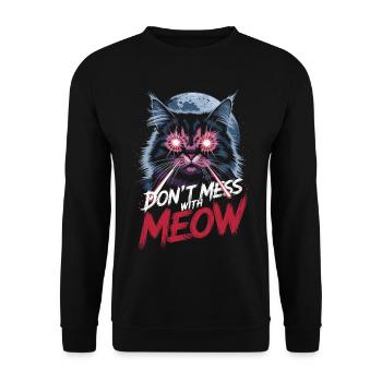 Don't Mess With Meow Laser Cat Art - Unisex Sweatshirt - black - Front - Alina (178cm) & Michal (187cm)