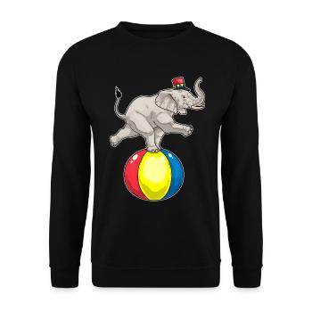Elephant Circus Ball - Unisex Sweatshirt - black - Front - Alina (178cm) & Michal (187cm)