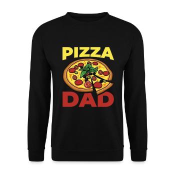 Lustiger Pizza Vater - Unisex Pullover - Schwarz - Vorne - Alina (178cm) & Michal (187cm)