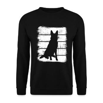 Deutscher Schäferhund Skizze - Unisex Pullover - Schwarz - Vorne - Alina (178cm) & Michal (187cm)