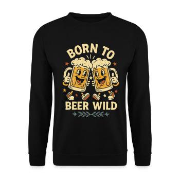 Born to Beers Beer Wild Illustration - Unisex Sweatshirt - black - Front - Alina (178cm) & Michal (187cm)