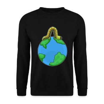 Raupe Erdkugel - Unisex Pullover - Schwarz - Vorne - Alina (178cm) & Michal (187cm)
