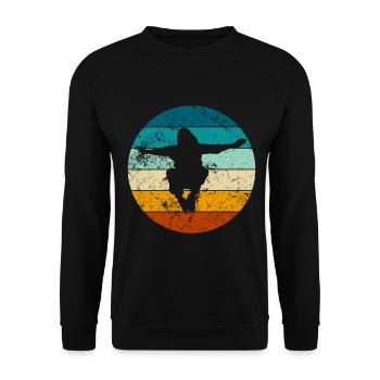 Parkour Jump - Dynamic Urban Design - Unisex Sweatshirt - black - Front - Alina (178cm) & Michal (187cm)