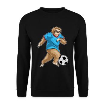 Faultier Fußballspieler Fußball - Unisex Pullover - Schwarz - Vorne - Alina (178cm) & Michal (187cm)