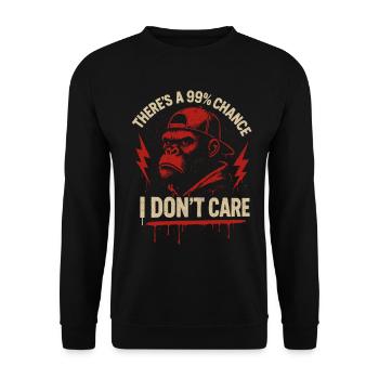 99 % de chances que je m’en fiche - Sweat-shirt Unisexe - noir - Devant - Alina (178cm) & Michal (187cm)