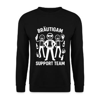 JGA Design für Polterabend Männer Bräutigam Team - Unisex Pullover - Schwarz - Vorne - Alina (178cm) & Michal (187cm)