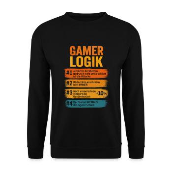 Gamer Logic Ordinateur Contrôleur PC Gamer - Sweat-shirt Unisexe - noir - Devant - Alina (178cm) & Michal (187cm)