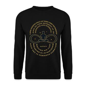 Alan Watts Time Infinity Tee - Unisex Sweatshirt - black - Front - Alina (178cm) & Michal (187cm)