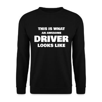 This Is What An Awesome Driver Looks Like - Unisex Pullover - Schwarz - Vorne - Alina (178cm) & Michal (187cm)